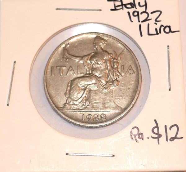 Italy 1922 1 Lira coin