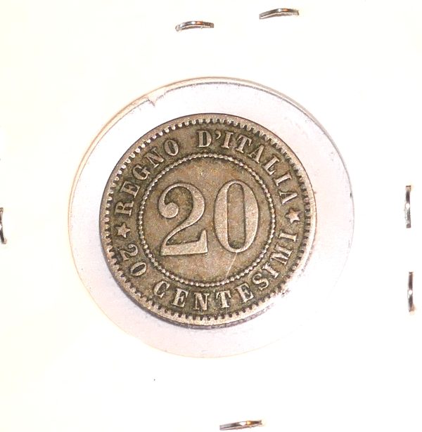 1894 Italy Silver 20 cent coin - Image 2