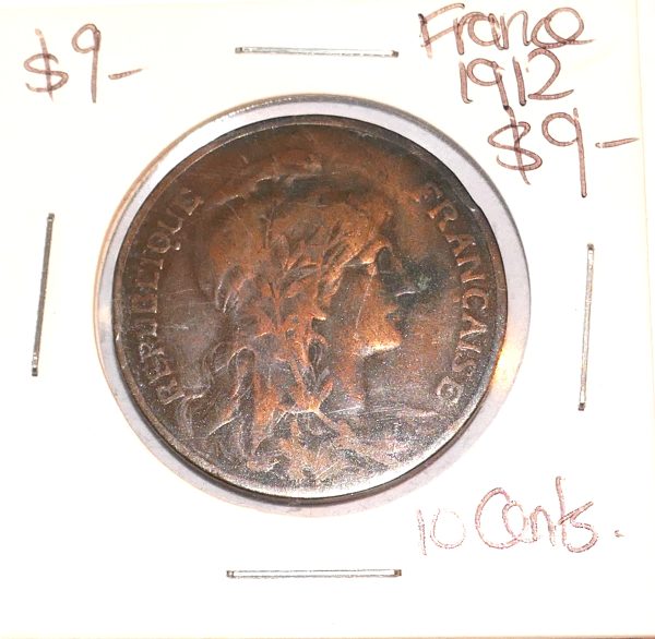 French 1912 10 Cent Coin