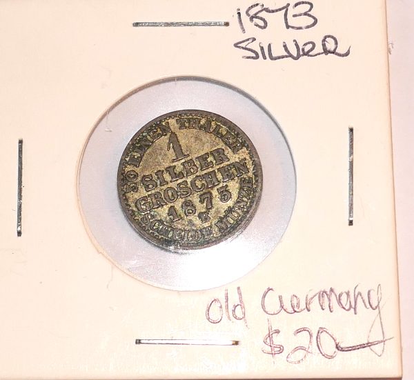 1873 Silver Old Germany 1 GROSCHEN coin