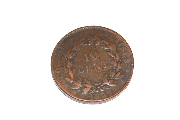 1839 10 cent French colonies coin