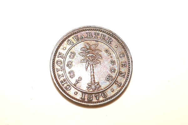 1870 Ceylon 1/4 Cent High grade coin - Image 2