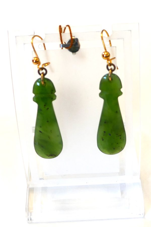 Pair of Vintage NZ Pounamu / Greenstone earrings