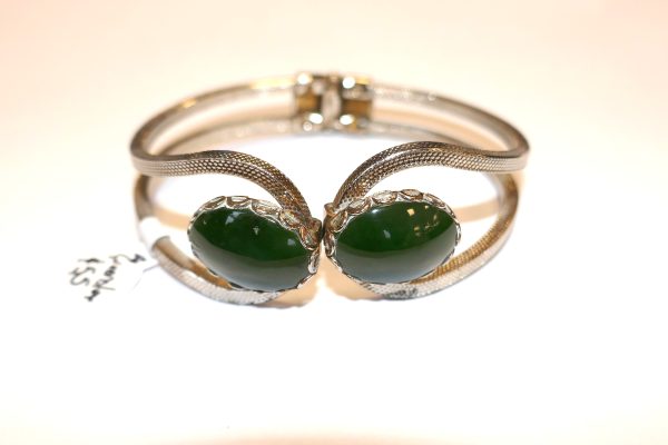 Vintage Base metal and NZ Greenstone bracelet