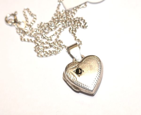 Little Sterling Silver Heart Locket and chain