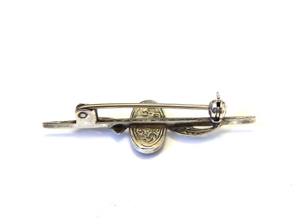 Sterling Silver & NZ Paua Shell Bar Brooch - Image 3