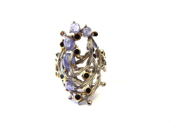 Sterling Silver Tanzanite & Sapphire Dress Ring