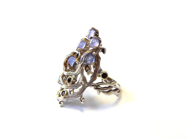Sterling Silver Tanzanite & Sapphire Dress Ring - Image 2