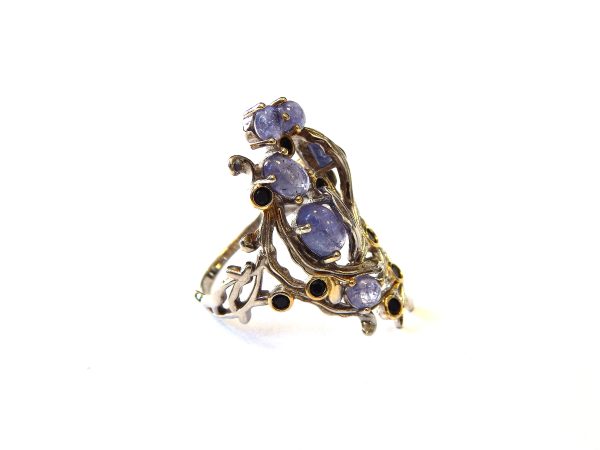 Sterling Silver Tanzanite & Sapphire Dress Ring - Image 4