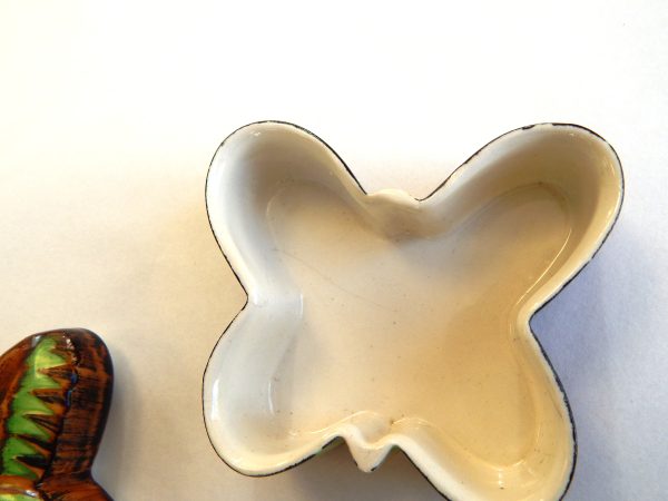 Hand Painted Butterfly Trinket Box - Ivory Ware Hancocks England - Image 4