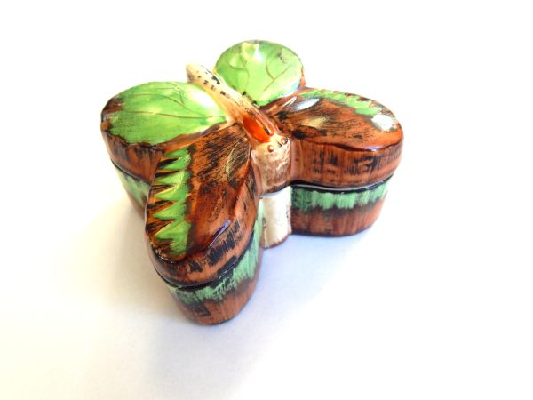 Hand Painted Butterfly Trinket Box - Ivory Ware Hancocks England - Image 5