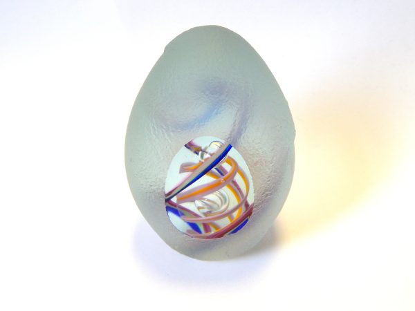 Unique Egg Shaped Glass Paper Weight - Image 2