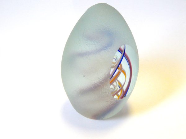 Unique Egg Shaped Glass Paper Weight - Image 3