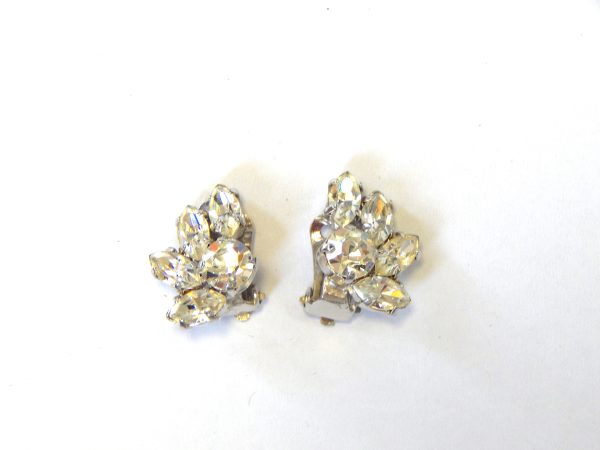 Vintage Diamante Clip On Earrings - Image 4