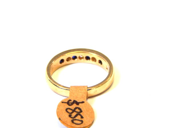 9ct Gold Sapphire & Diamond Channel Set Ring - Image 3