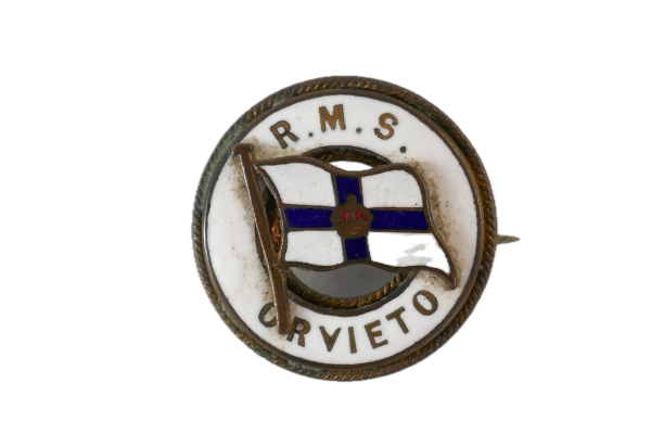 R.M.S. Orvieto Antique Enameled Shipping Badge