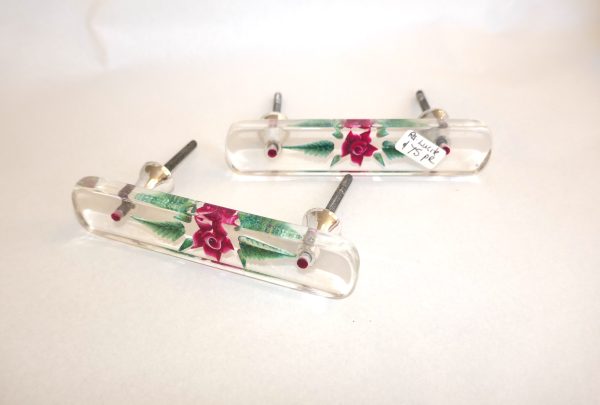 Pr of Lucite Pull handles - Image 2