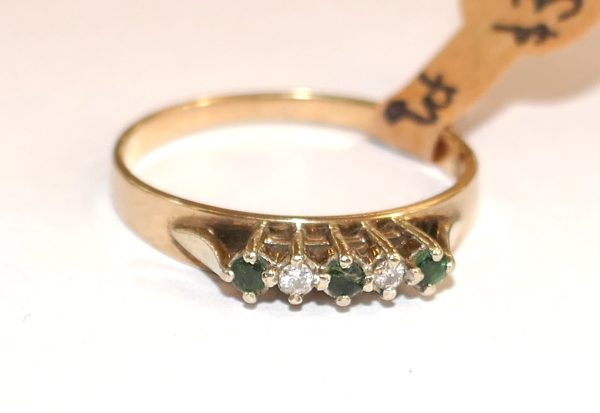 5 stone Emerald and Diamond ring - Image 4