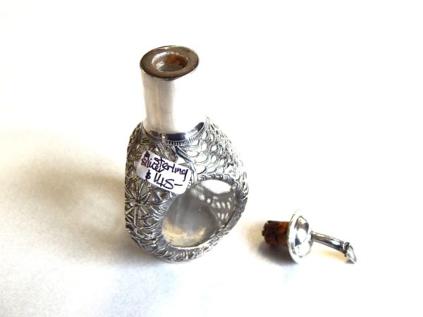 Vintage Silver Encased Bottle with Dispenser Spout - Image 2