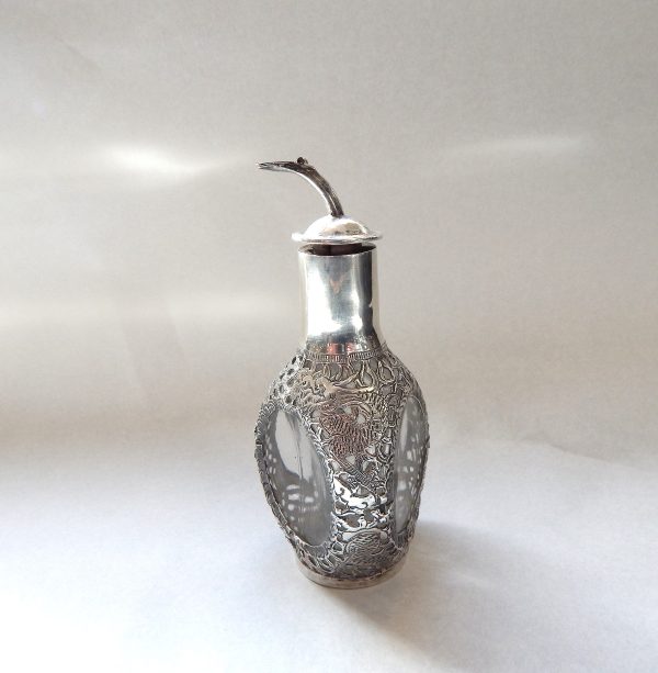 Vintage Silver Encased Bottle with Dispenser Spout - Image 7