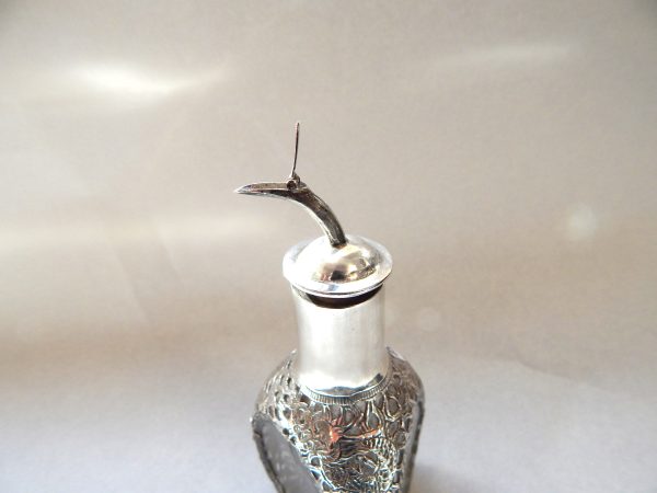 Vintage Silver Encased Bottle with Dispenser Spout - Image 8