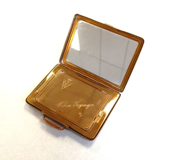 Vintage KIGU "Suitcase" Powder Compact  "Bon Voyage" - Image 2