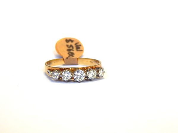 18ct Yellow Gold 5 Stone Diamond Ring