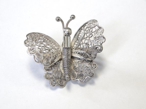 Sterling Silver Filigree Butterly Brooch