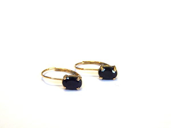 14 carat gold Sapphire Gemstone Drop Earrings