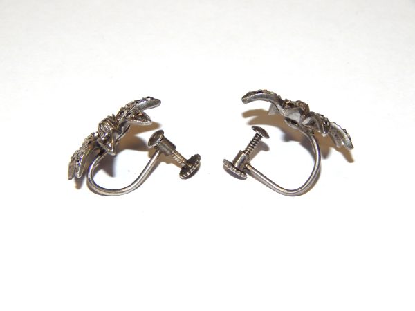 Sterling Silver  Marcasite Screw-On Earrings - Image 3