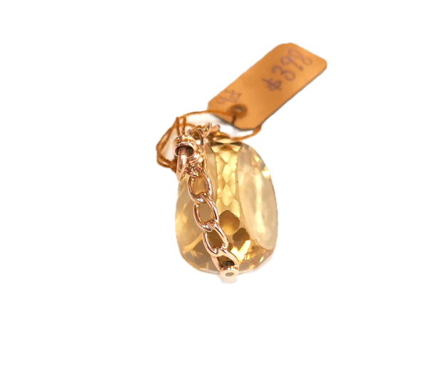 9ct Gold and Citrine FOB pendant - Image 3