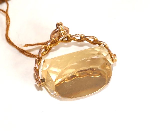 9ct Gold and Citrine FOB pendant