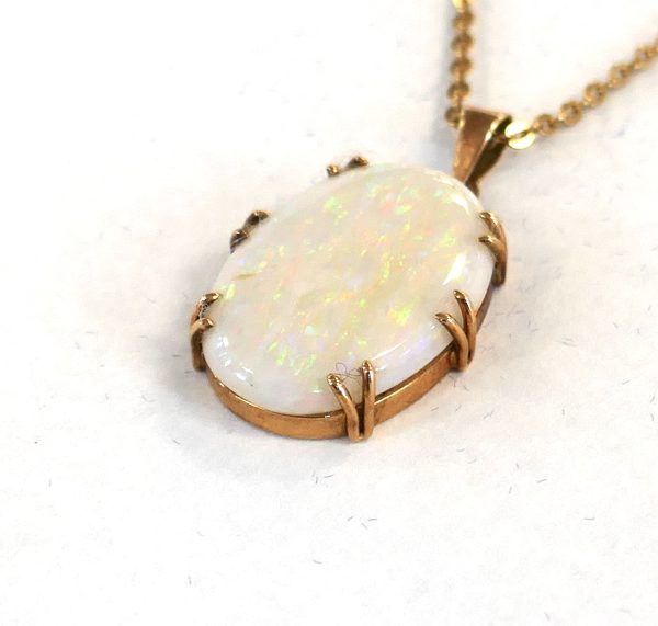 14ct Gold large Opal pendant