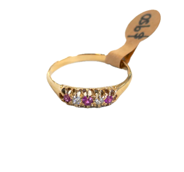 18ct Gold Ruby and Diamond Antique Ring