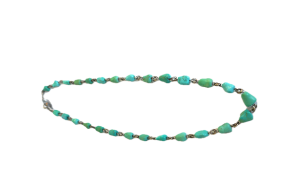 Vintage Silver and Turquoise Necklace - Image 2