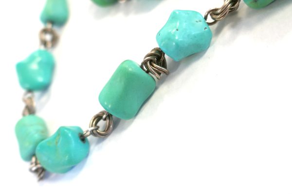 Vintage Silver and Turquoise Necklace - Image 3