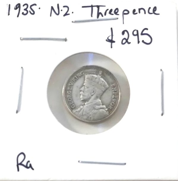 1935 NZ Threepence Coin