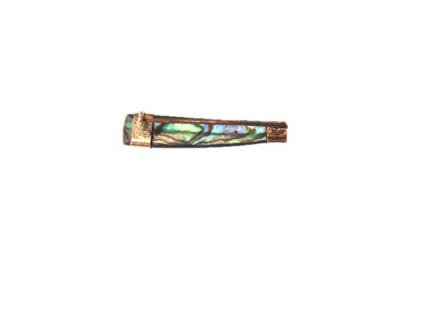 9ct Rose Gold New Zealand Paua Shell Bar Brooch - Image 2