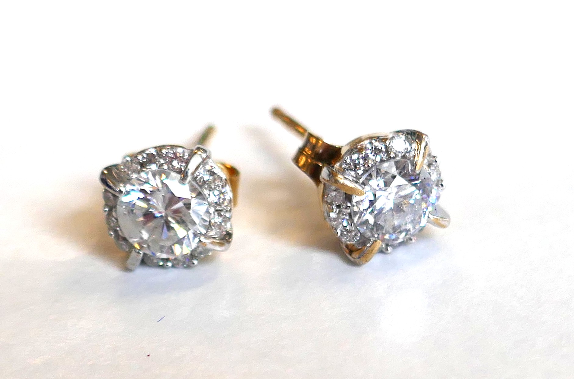 Pre Loved Diamond Cluster Earrings - Image 3