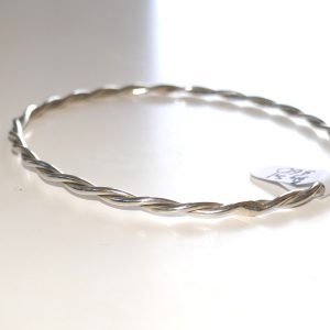 Sterling Silver double twist bangle.