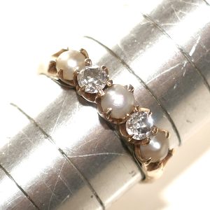 Antique 18ct Gold Pearl and Diamond RING