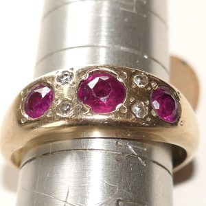14ct Gold Ruby and Diamond Vintage Ring