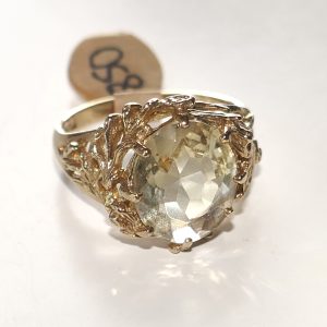 Stunning Handmade, 9ct Gold and Citrine dress ring