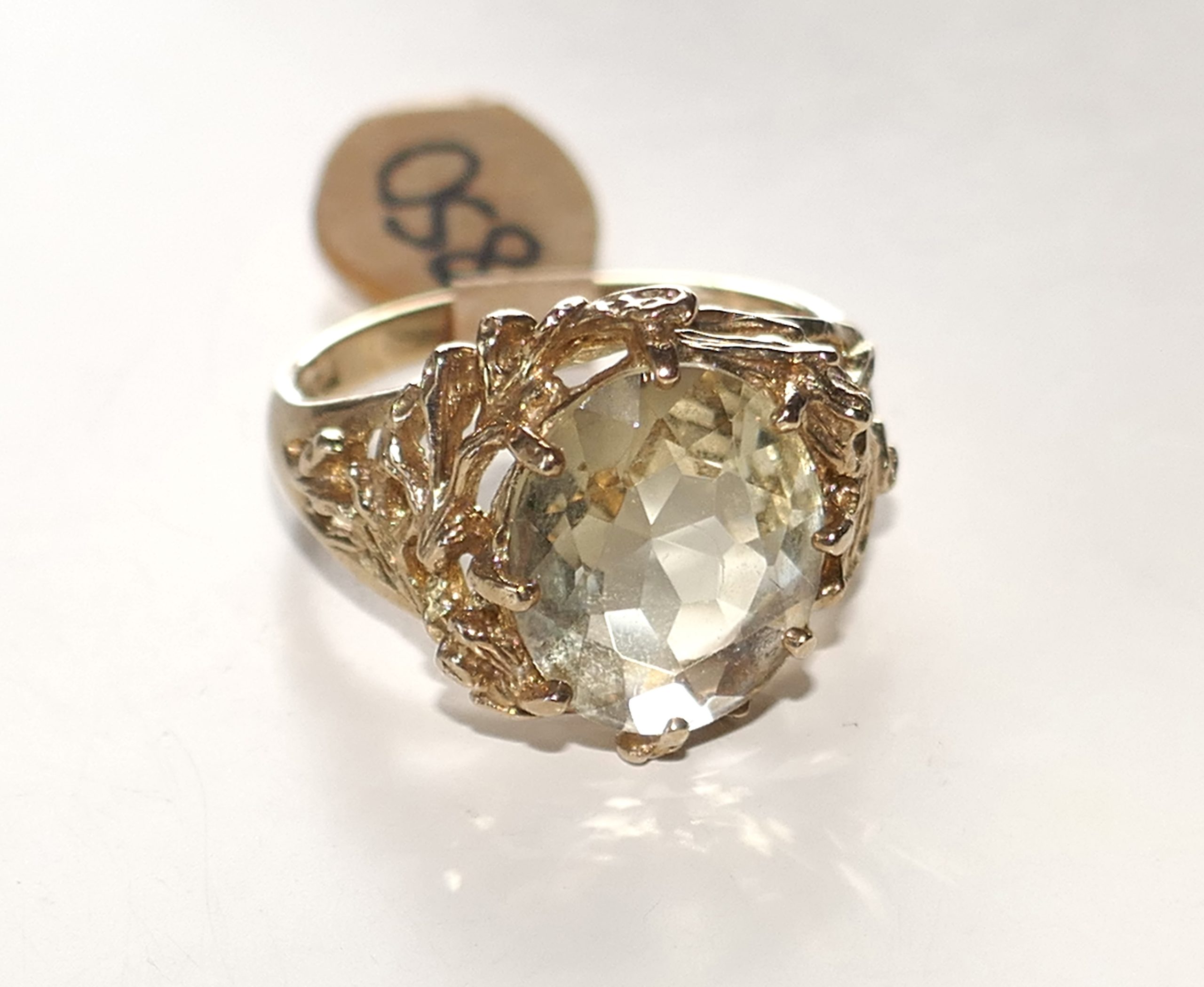 Stunning Handmade, 9ct Gold and Citrine dress ring