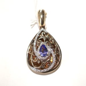 10ct Gold, Diamond and Tanzanite Pendant