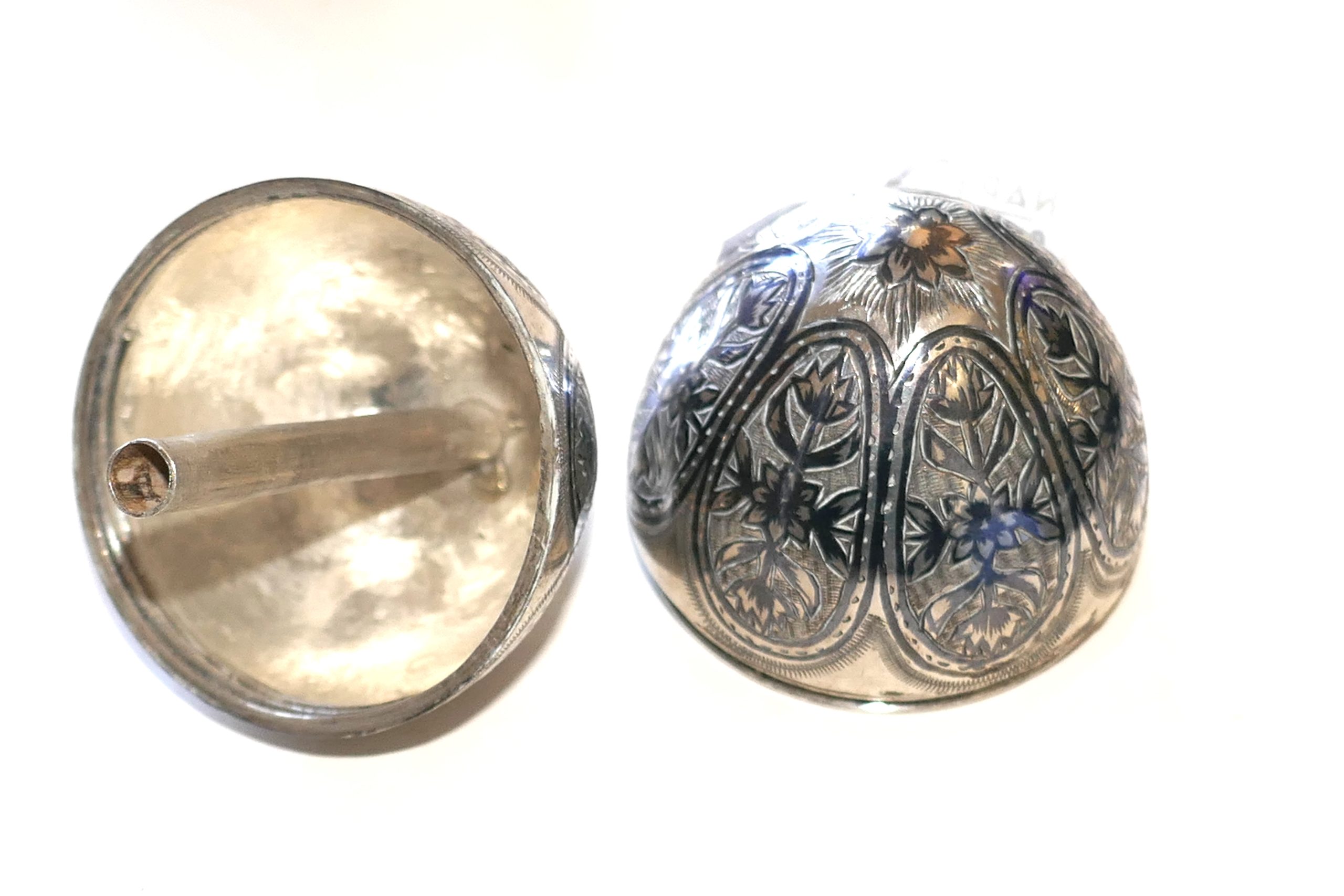Antique Sterling Silver Sewing Egg