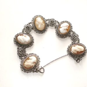 Vintage Silver & Cameo Bracelet