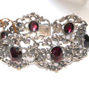 Stunning Bohemian Silver and Garnet VINTAGE Bracelet