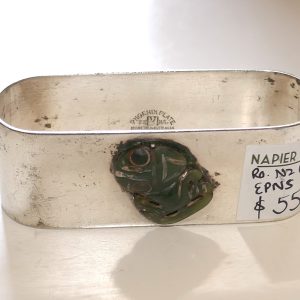 EPNS and NZ Greenstone Tiki Napkin ring