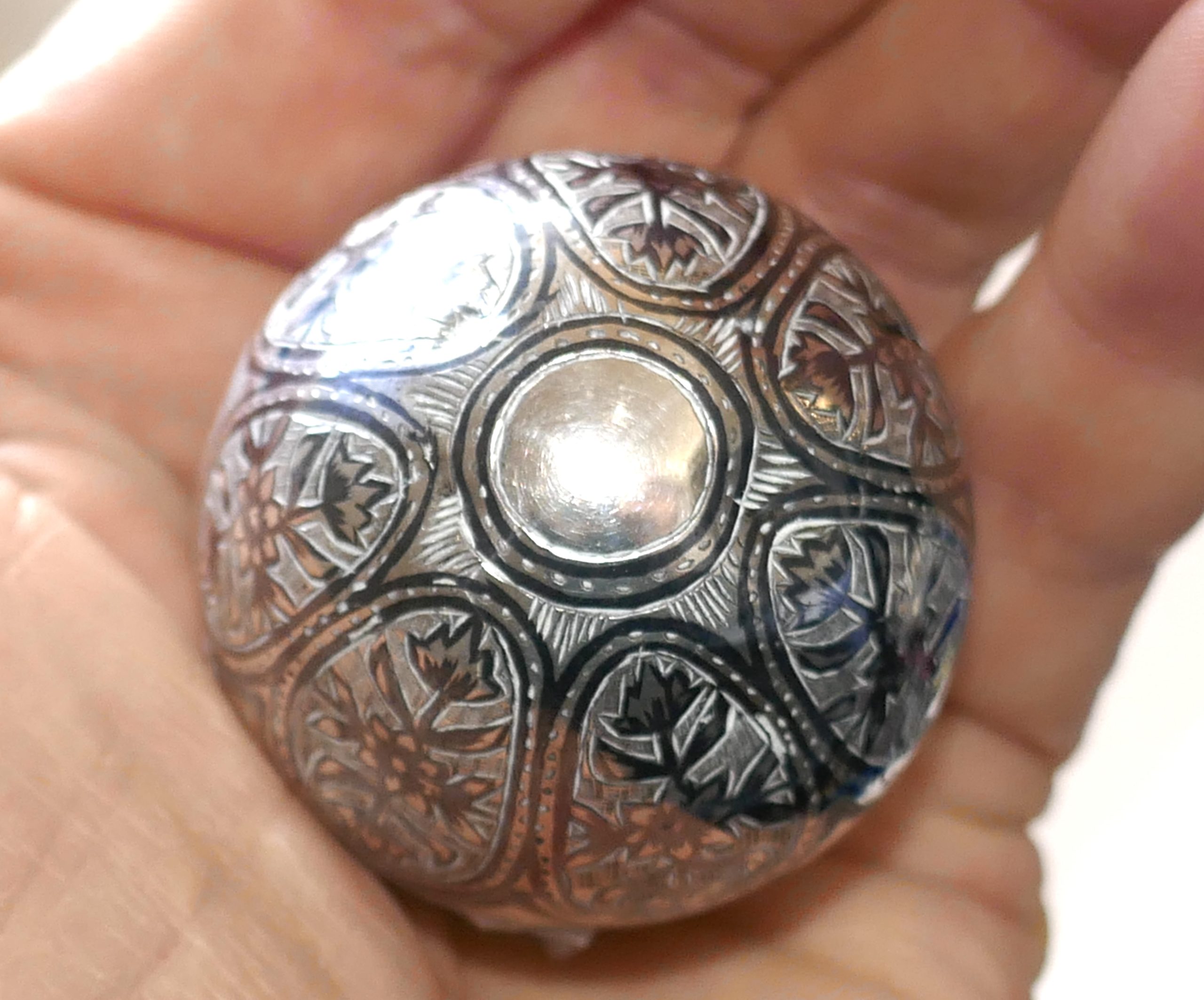 Antique Sterling Silver Sewing Egg - Image 2